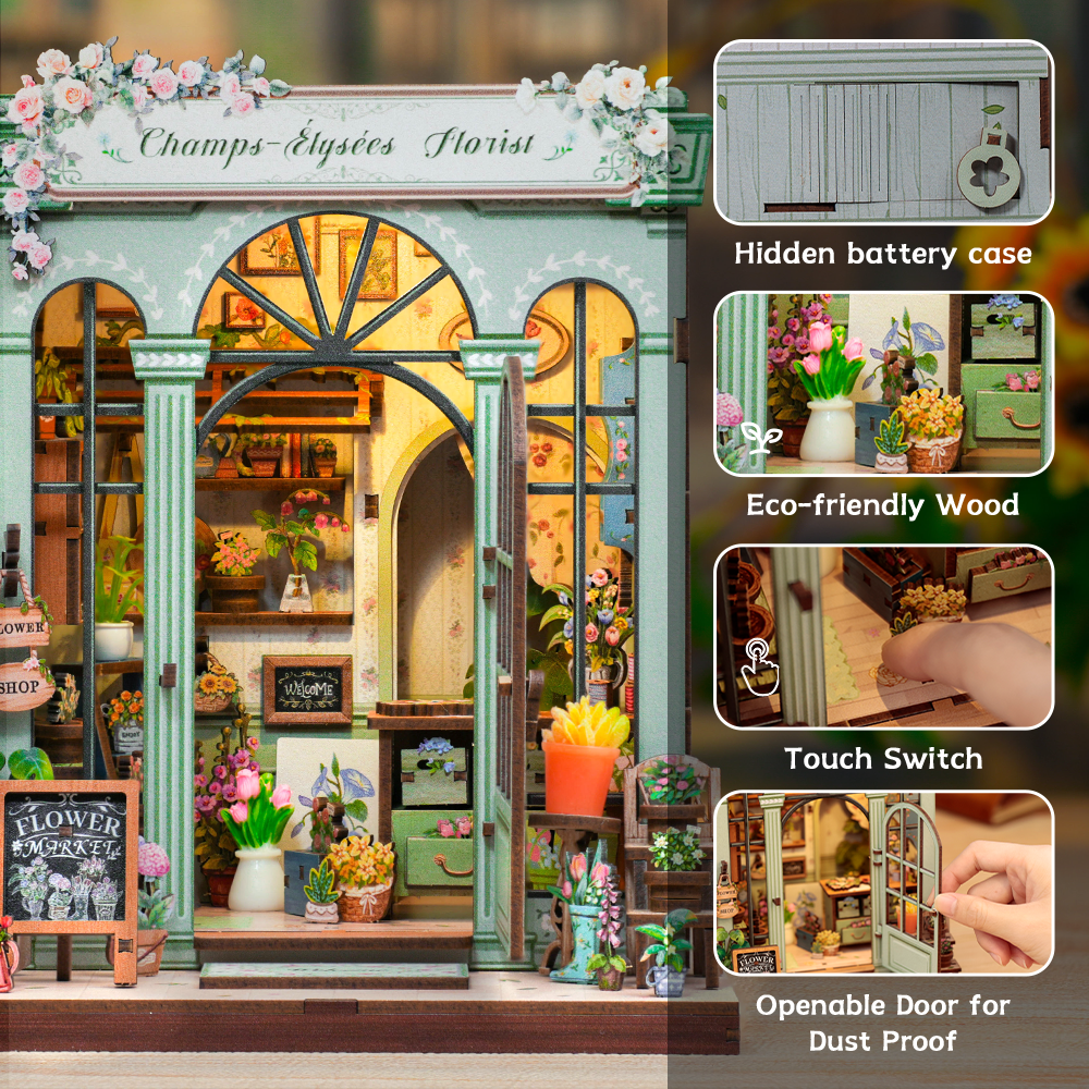 PUZZLESBEST DIY Book Nook Kit | Champs-Élysées Florist