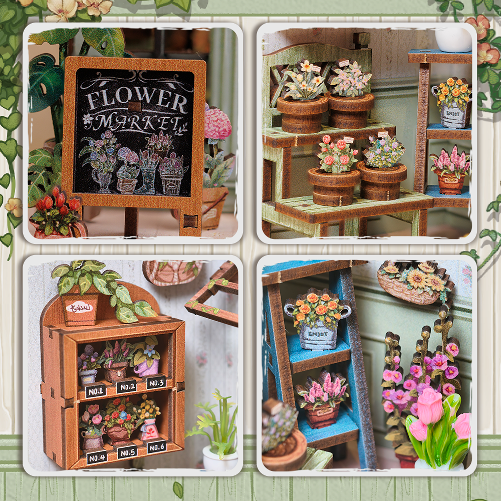 PUZZLESBEST DIY Book Nook Kit | Champs-Élysées Florist