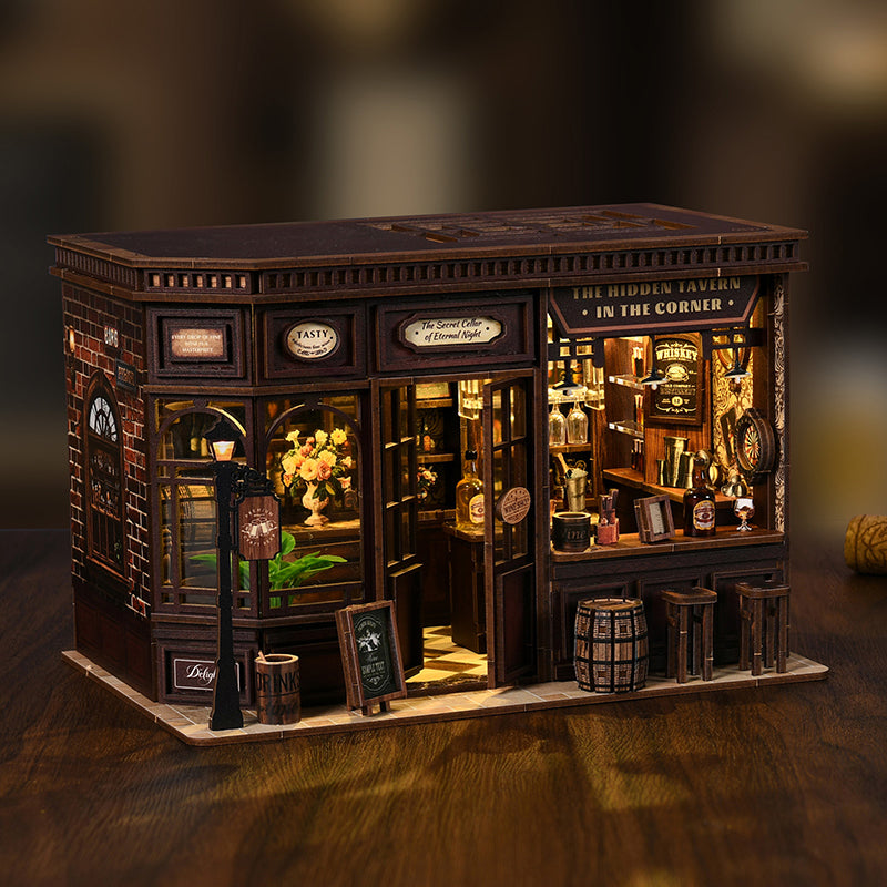 PUZZLESBEST DIY Miniature House | Corner Tavern
