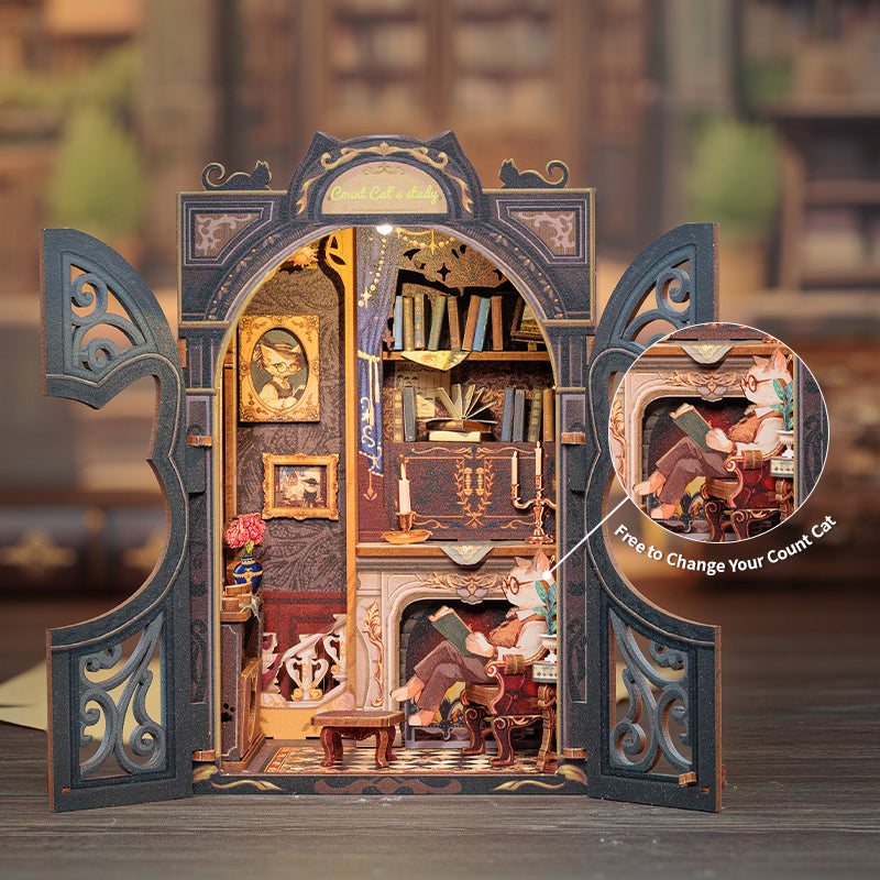 PUZZLESBEST DIY Book Nook | Count Cat's Study