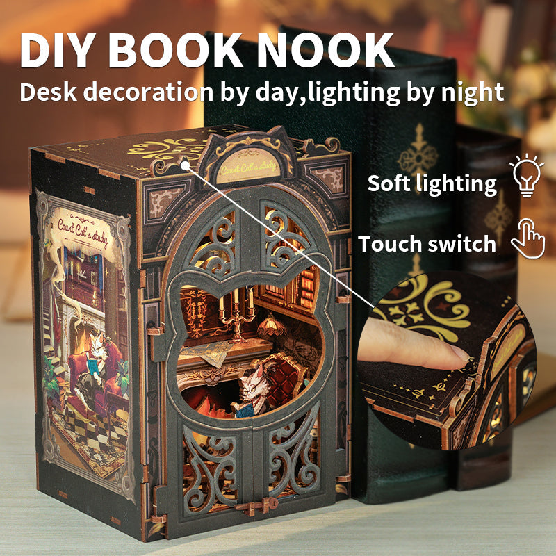 PUZZLESBEST DIY Book Nook | Count Cat's Study