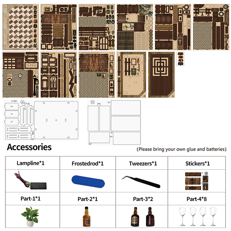 PUZZLESBEST DIY Miniature House | Corner Tavern