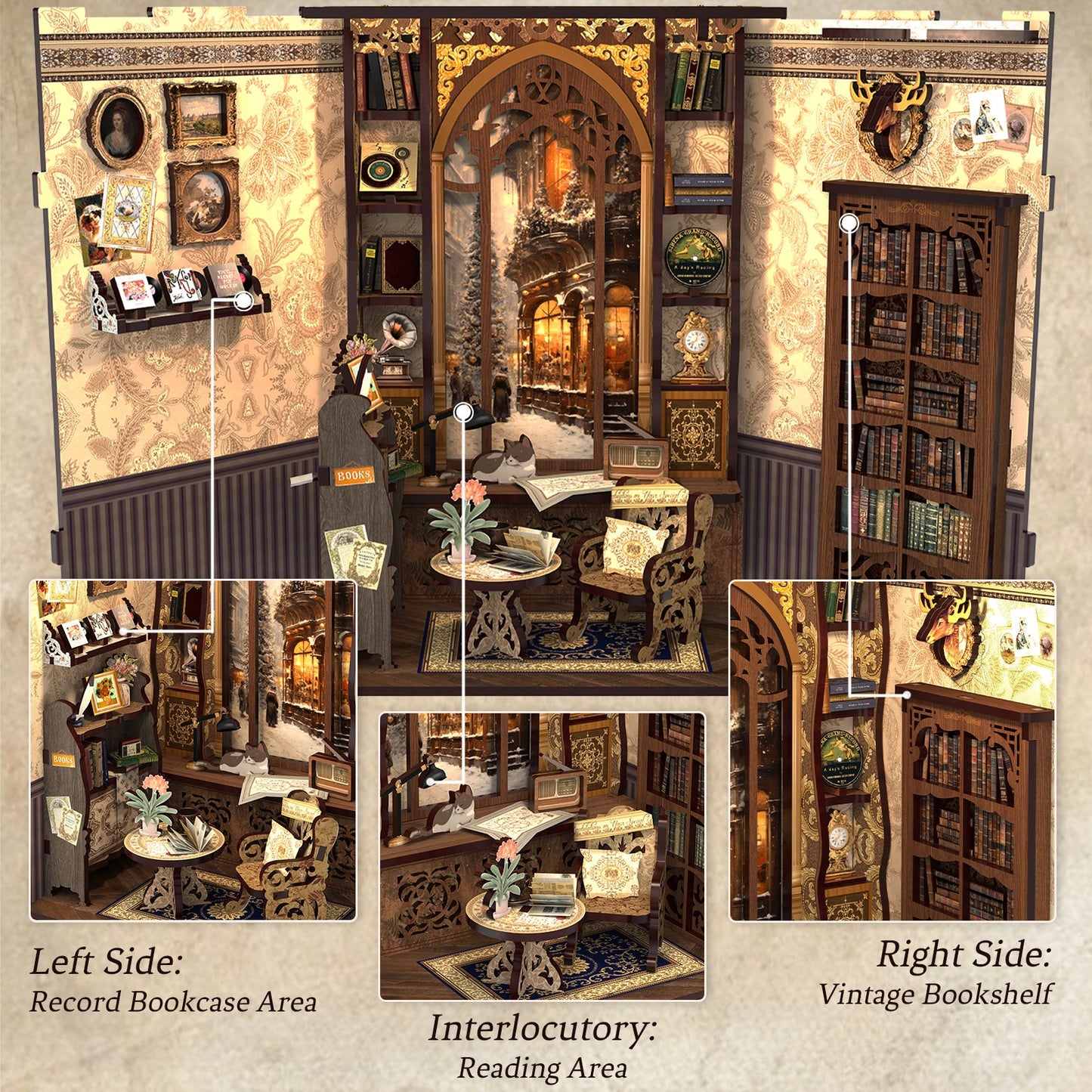 PUZZLESBEST DIY Book Nook Kit(Bookshop Memories)