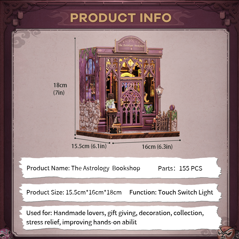 PUZZLESBEST DIY Book Nook Kit | The Astrology Bookshop