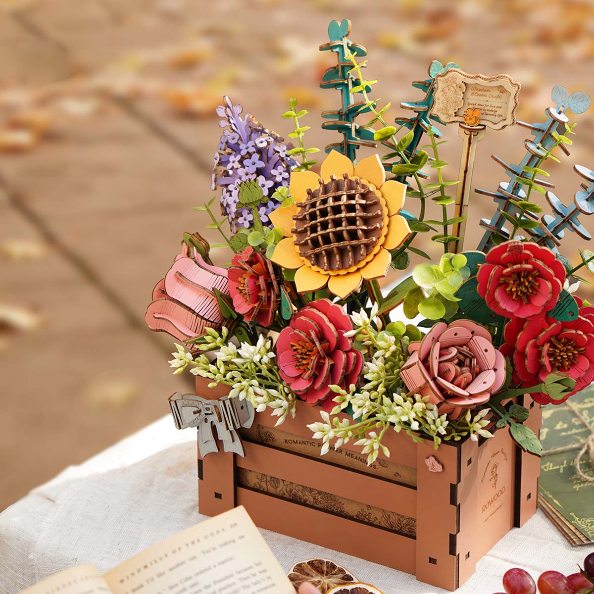 Wooden Bloom Box - Floral Treasure Chest 3D Wooden Puzzle