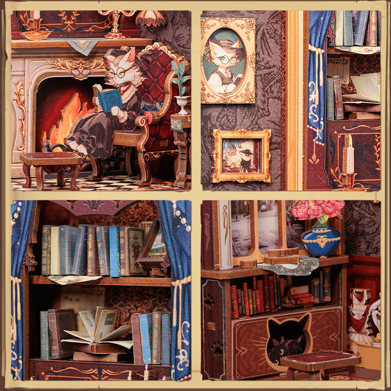 PUZZLESBEST DIY Book Nook | Count Cat's Study