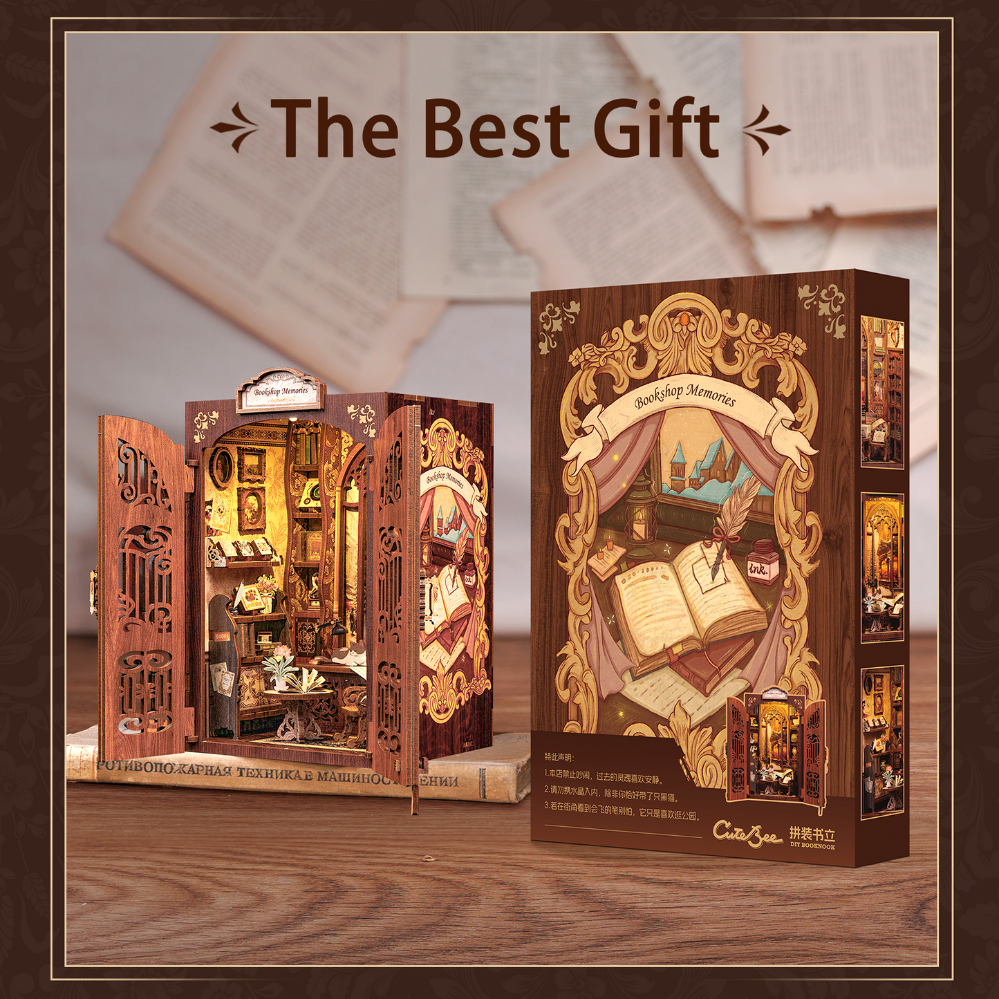 PUZZLESBEST DIY Book Nook Kit(Bookshop Memories)