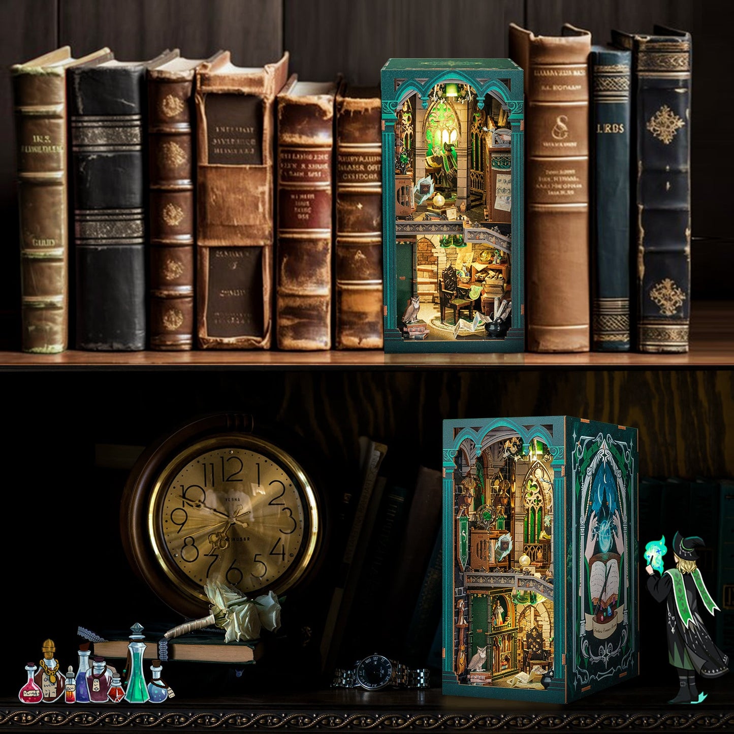 PUZZLESBEST DIY Book Nook Kit | Darkness Common Room