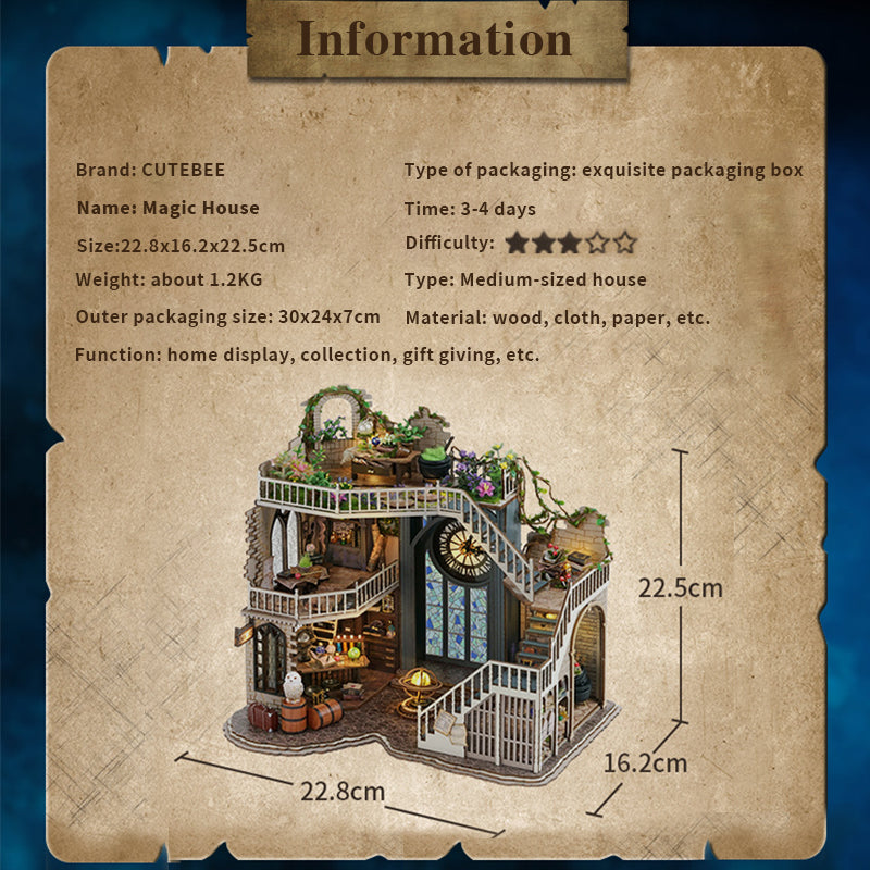 PUZZLESBEST 1: 24 DIY Dollhouse Kit(Magic Workshop)