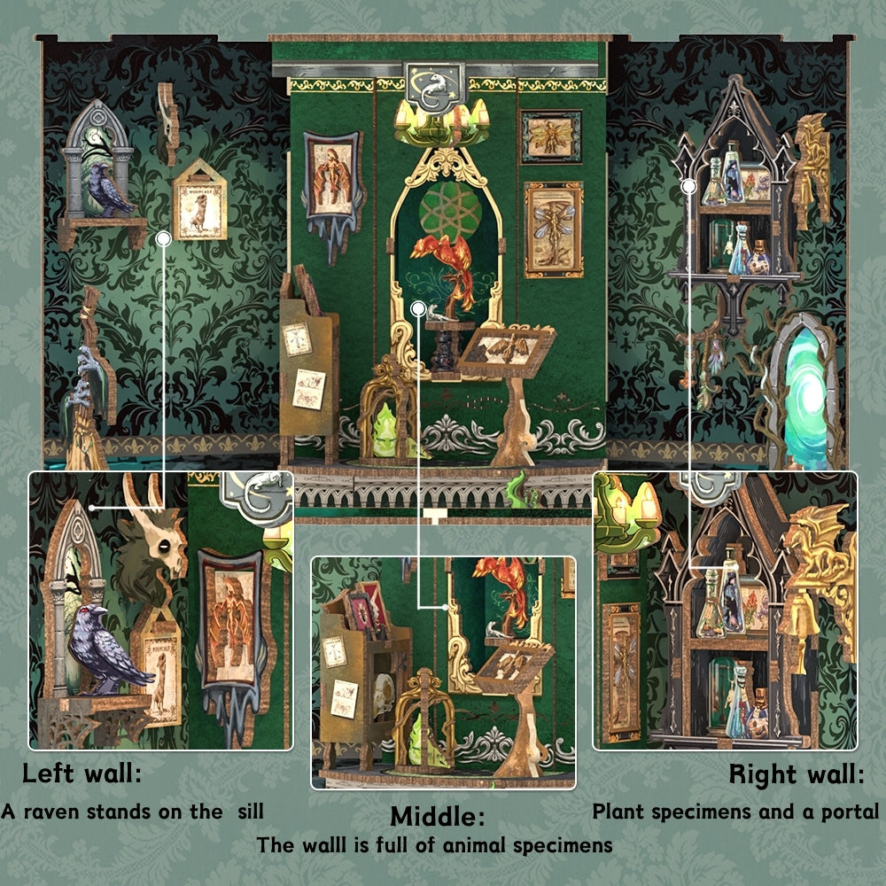 PUZZLESBEST DIY Book Nook Kit|The Darkness Herbarium