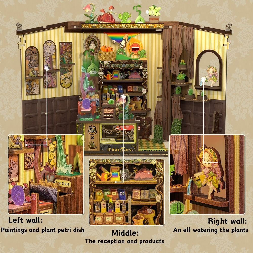 PUZZLESBEST DIY Book Nook Kit|Fantacy Plant Shop