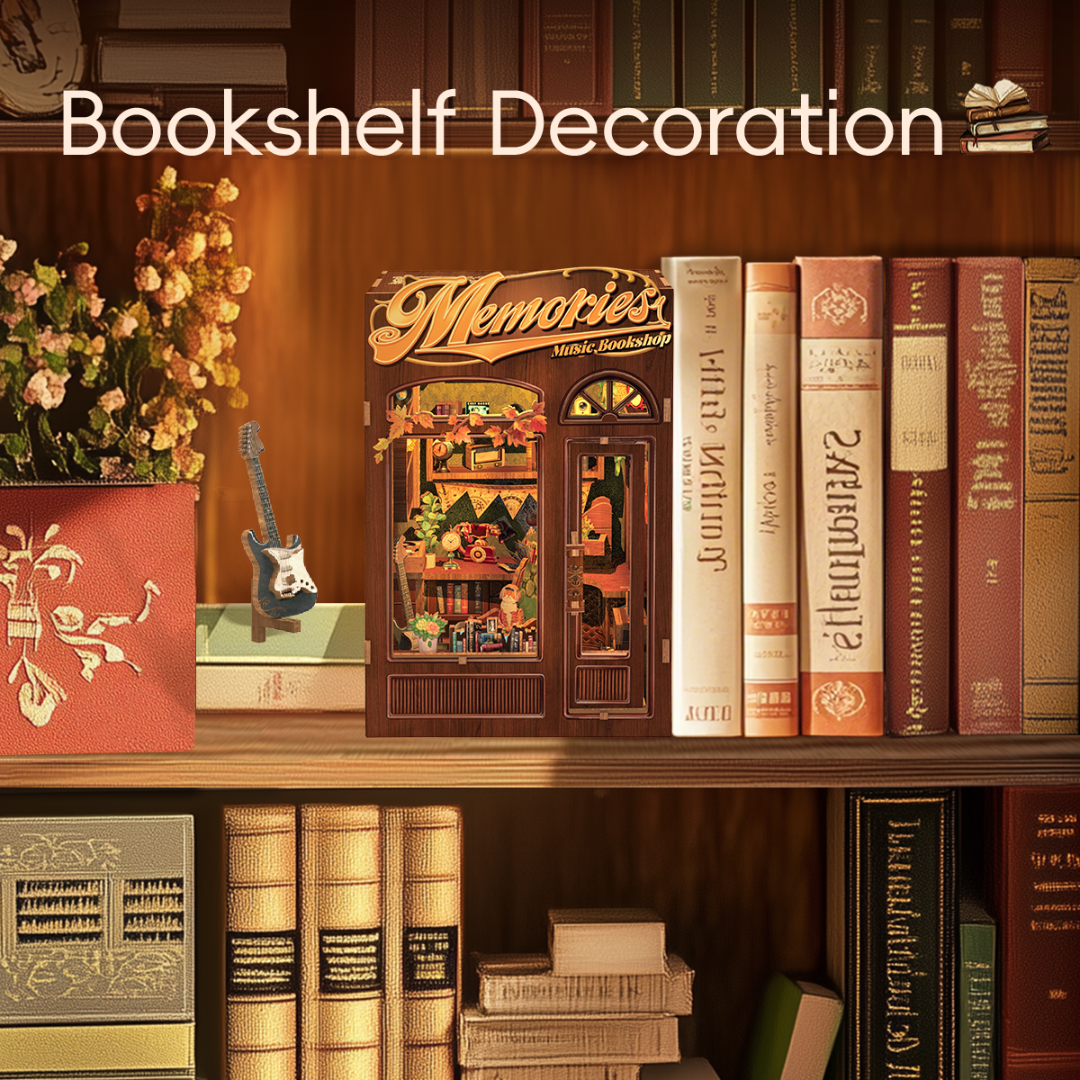 PUZZLESBEST DIY Book Nook Kit | Memories Music Bookshop