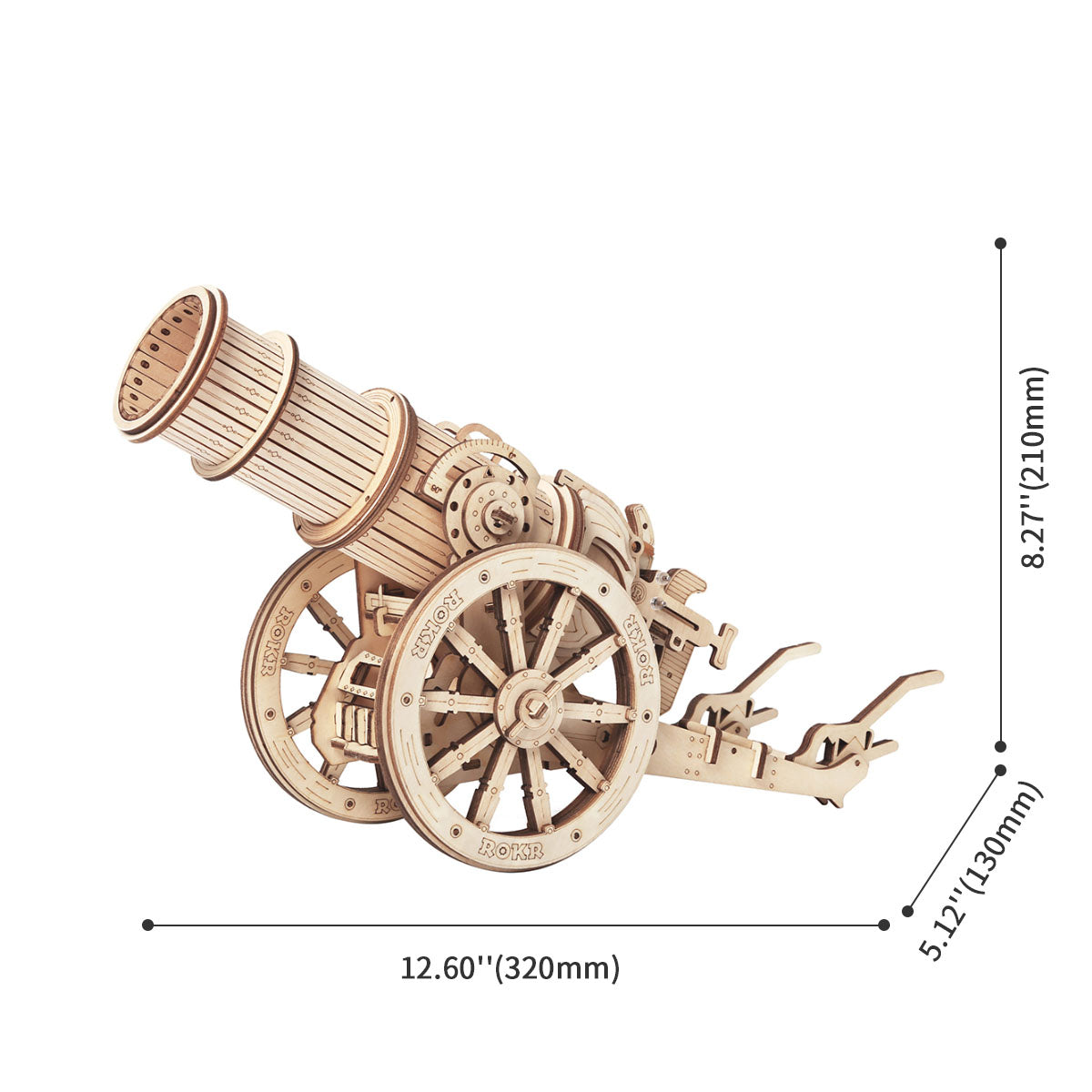 ROKR 3D Wooden Puzzle Wheeled Siege Artillery KW801