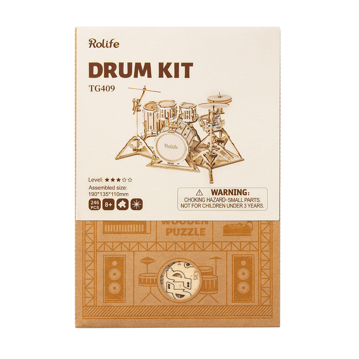 Rolife Drum Kit 3D Wooden Puzzle TG409