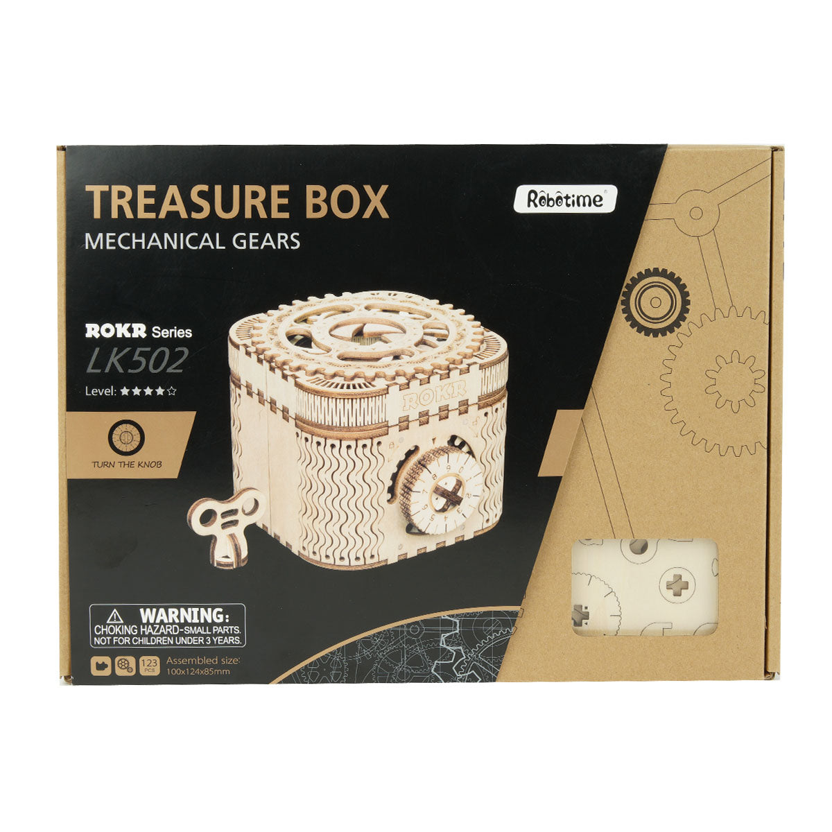 ROKR Treasure Box Mechanical Gears 3D Wooden Puzzle LK502