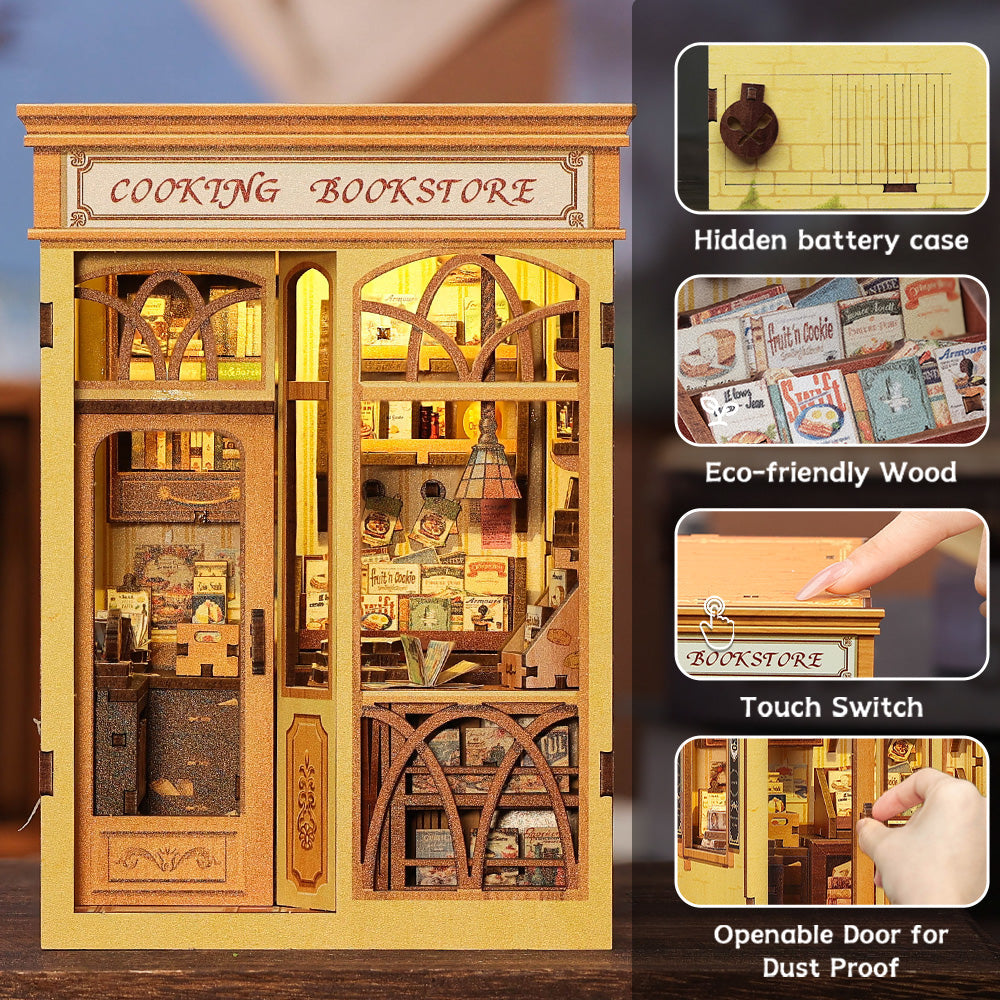 PUZZLESBEST DIY Book Nook Kit | Cooking Bookstore