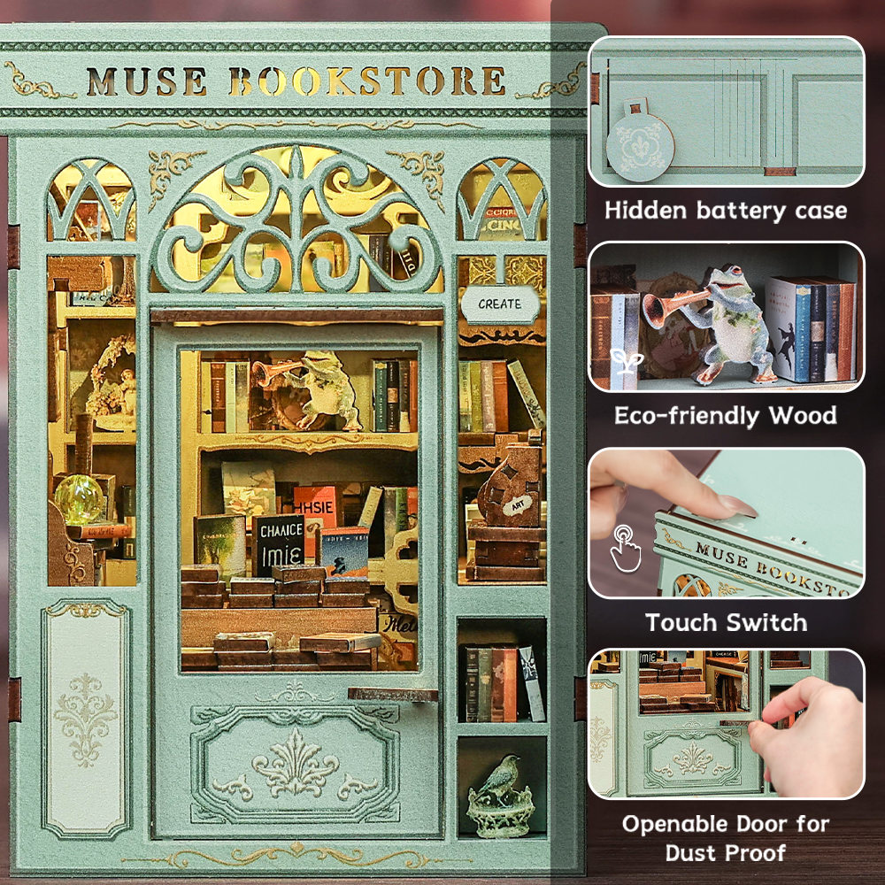 PUZZLESBEST DIY Book Nook Kit | Muse Bookstore