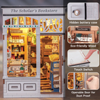 PUZZLESBEST DIY Book Nook Kit | The Scholar's Bookstore