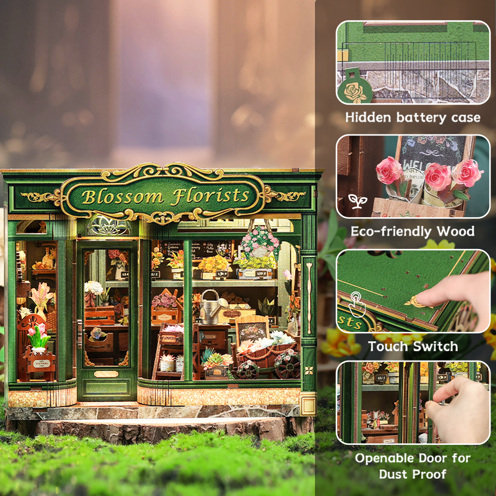 PUZZLESBEST DIY Dollhouse Kit | Blossom Florists