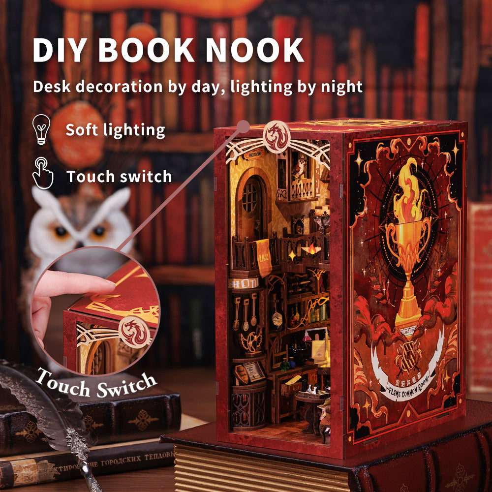 PUZZLESBEST DIY Book Nook Kit (Flame Common Room)