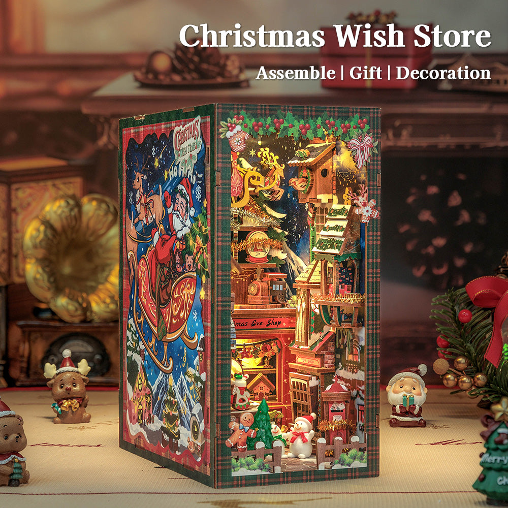 PUZZLESBEST DIY Book Nook Kit | Christmas Wish Store