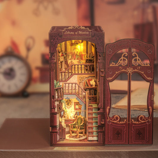 PUZZLESBEST DIY Book Nook Kit|Library of Wisdom