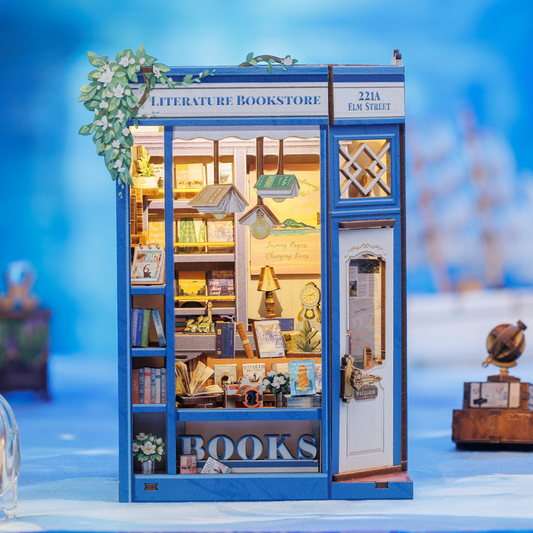 PUZZLESBEST DIY Book Nook Kit | Literature Bookstore