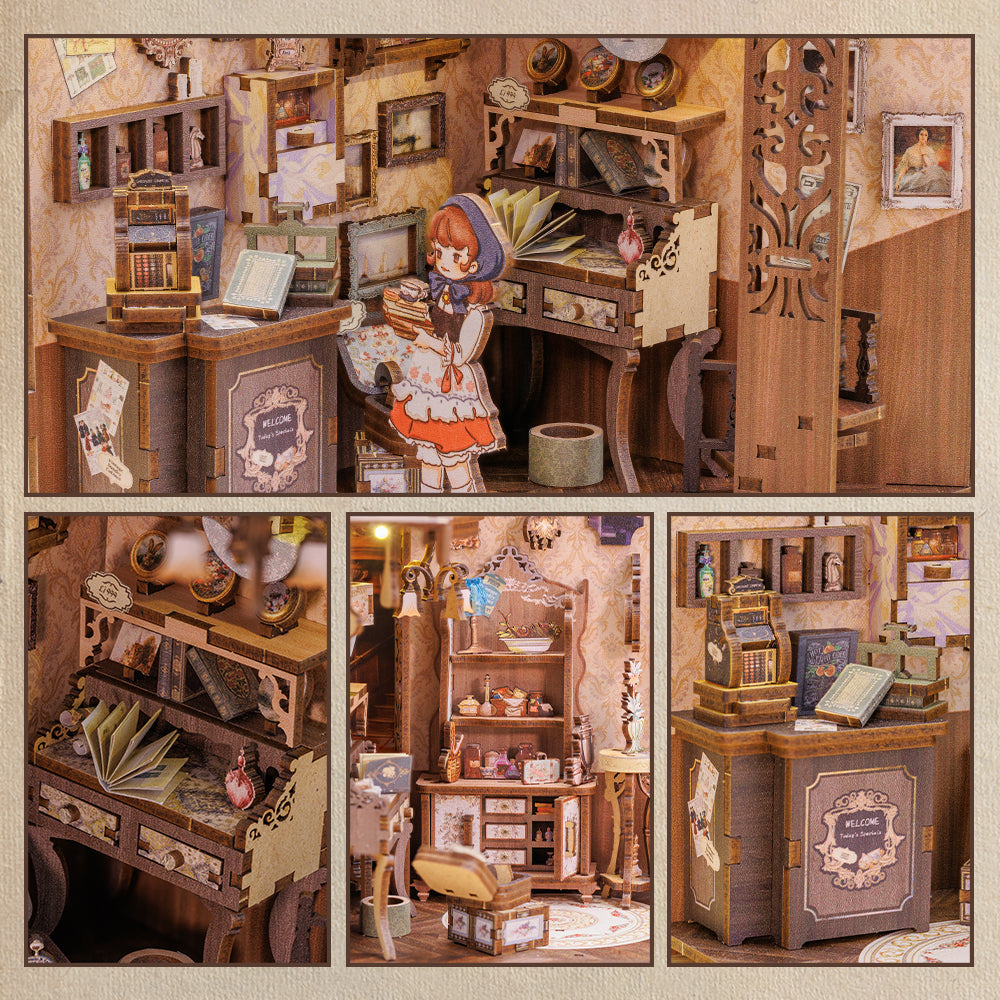 PUZZLESBEST DIY Book Nook Kit（Grandfather's Antique Store）