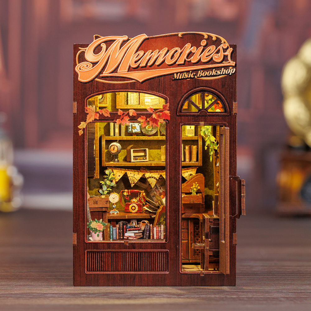 PUZZLESBEST DIY Book Nook Kit | Memories Music Bookshop