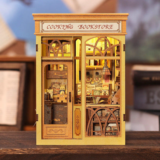 PUZZLESBEST DIY Book Nook Kit | Cooking Bookstore