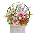 Wooden Flower Basket - Floral Display Model 3D Wooden Puzzle