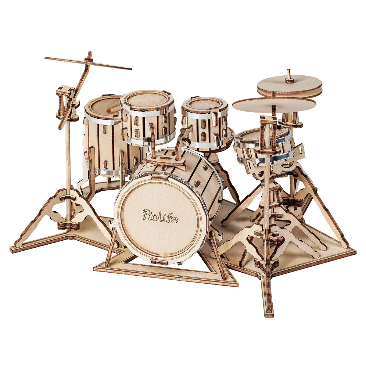 Rolife Drum Kit 3D Wooden Puzzle TG409