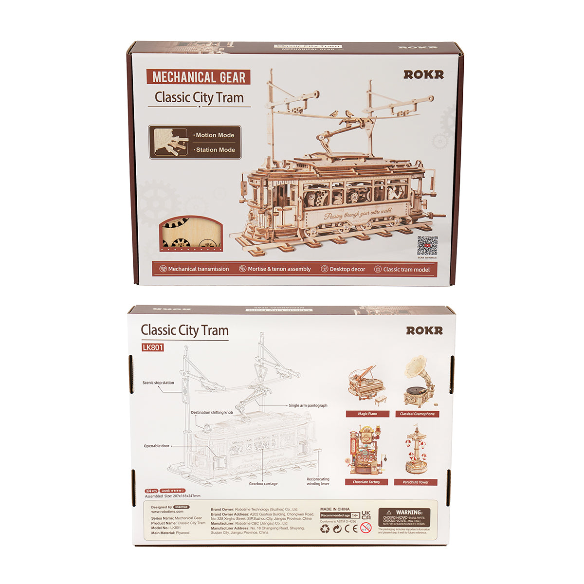 ROKR Classic City Tram 3D Wooden Puzzle LK801