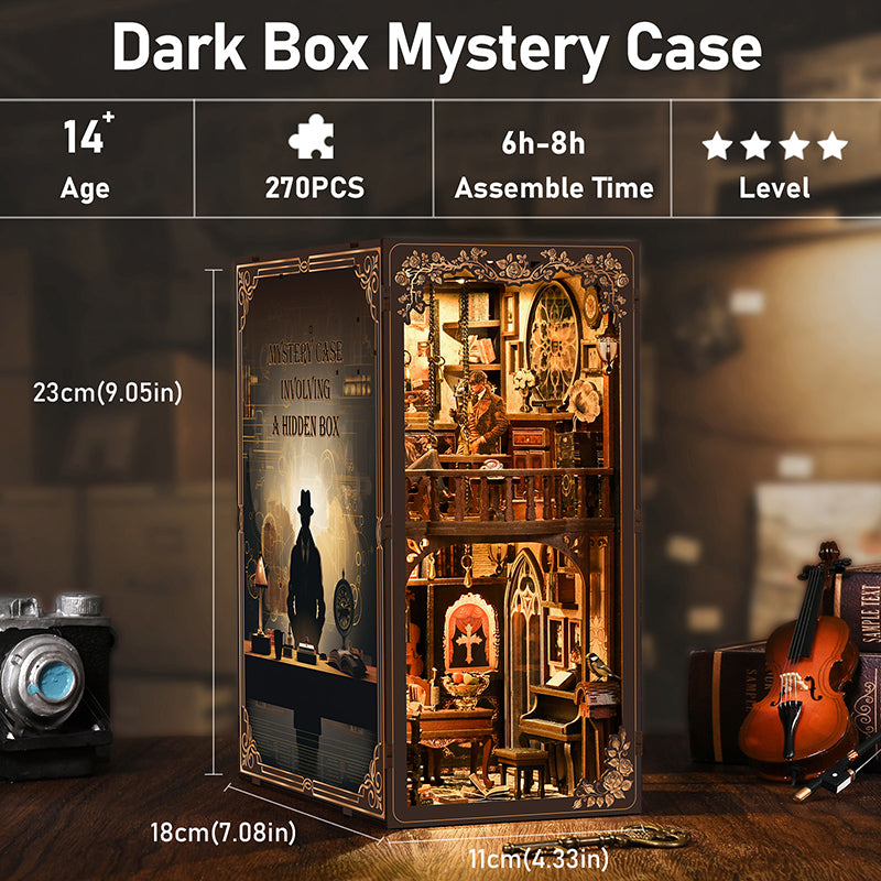 PUZZLESBEST DIY Book Nook | Dark Box Mystery Case