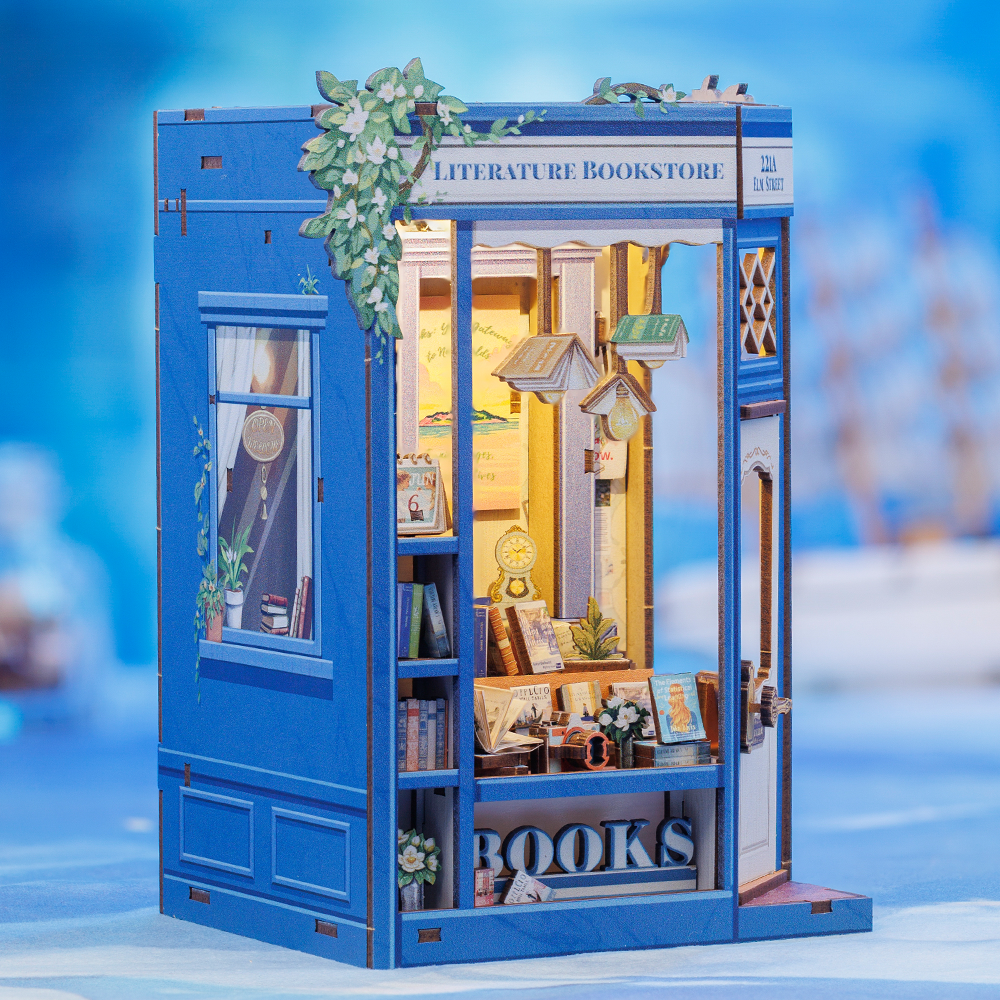PUZZLESBEST DIY Book Nook Kit | Literature Bookstore