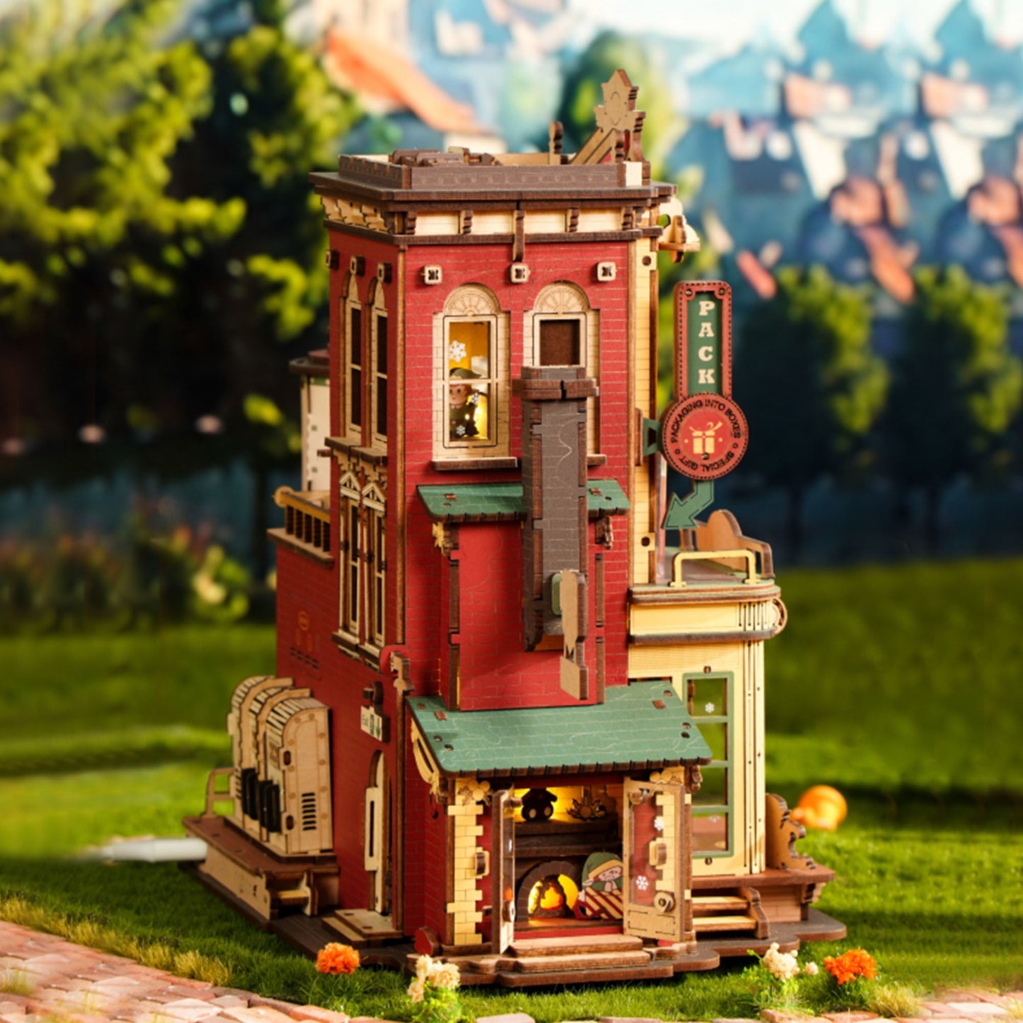 Christmas Dream Gift Factory - Musikalsk træmodel 3D træpuslespil