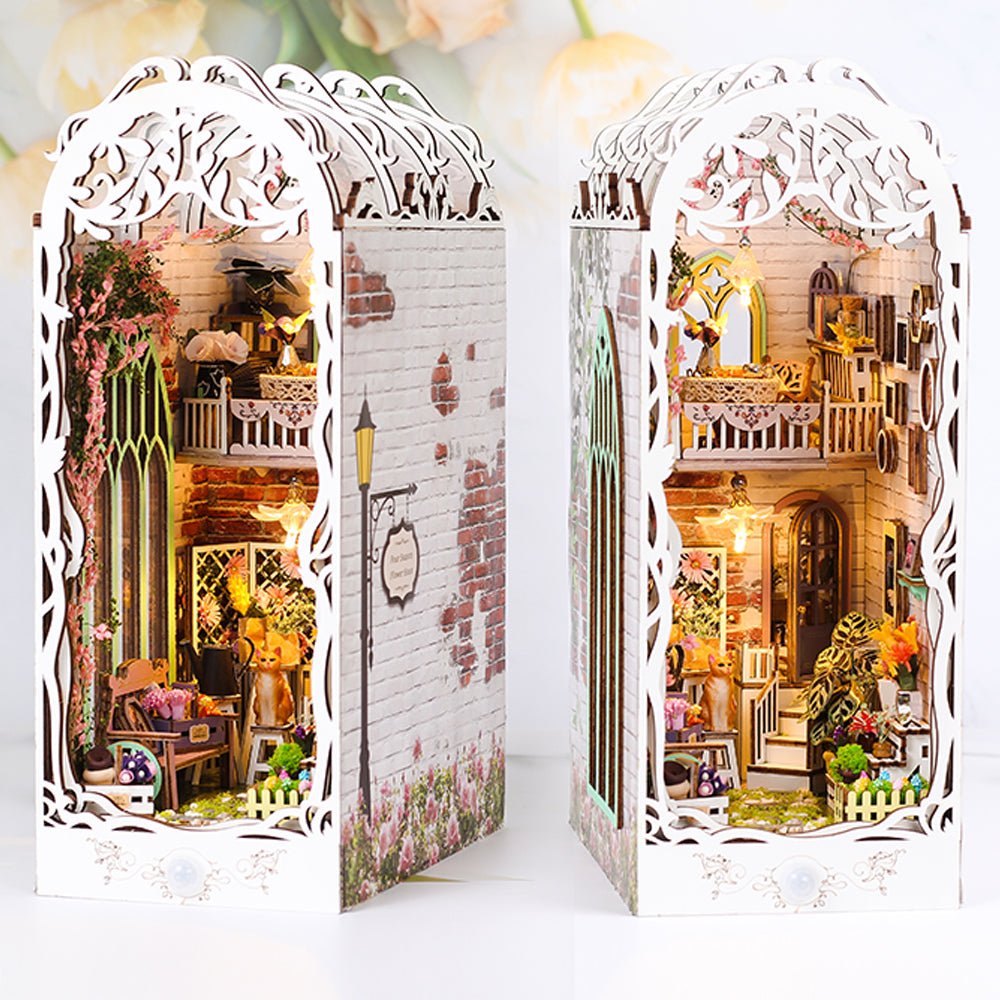 Flower House DIY Book Nook - 3D Wooden Puzzle Kit