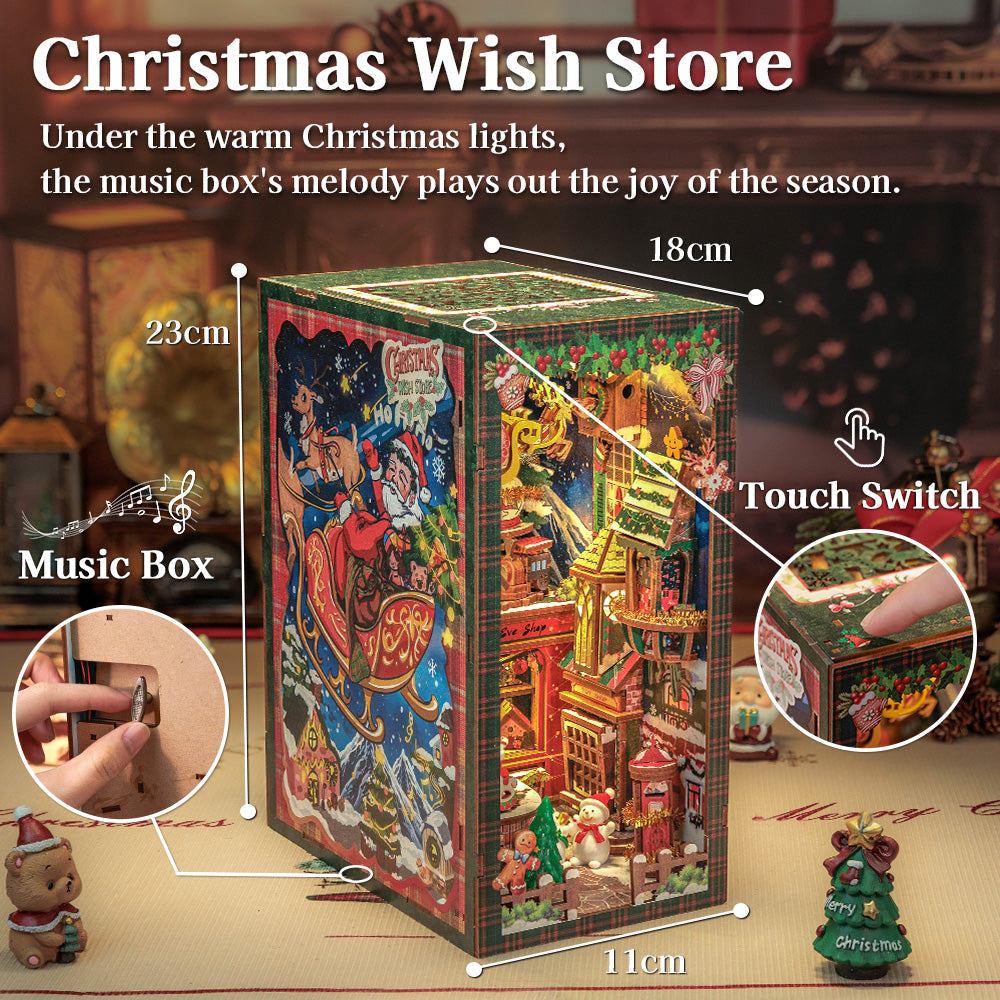PUZZLESBEST DIY Book Nook Kit | Christmas Wish Store