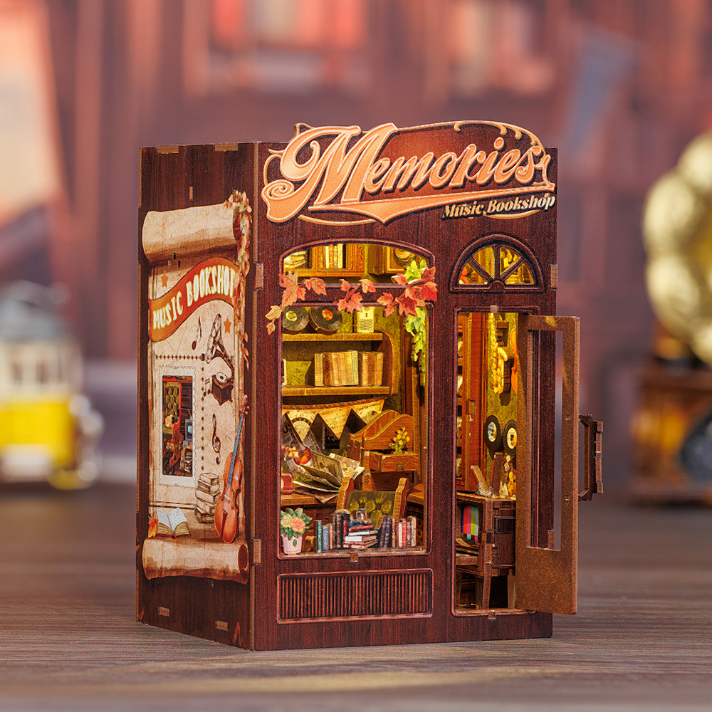 PUZZLESBEST DIY Book Nook Kit | Memories Music Bookshop