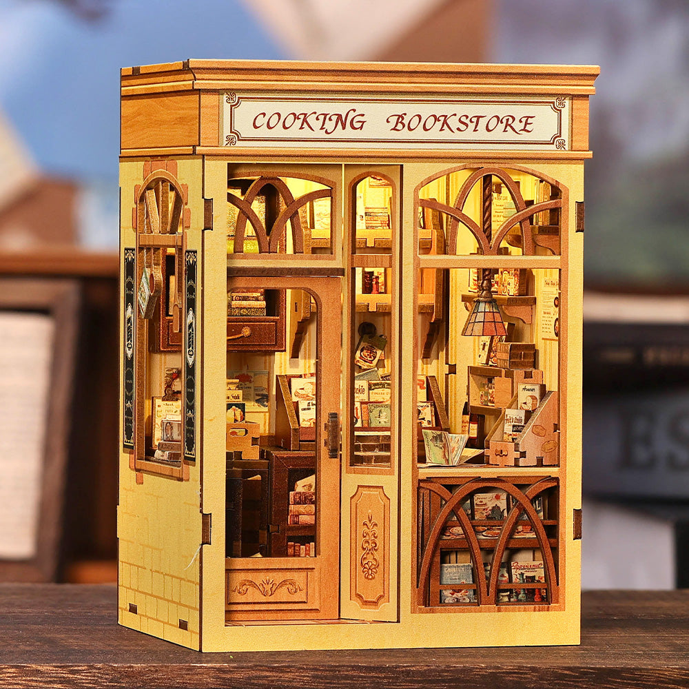 PUZZLESBEST DIY Book Nook Kit | Cooking Bookstore