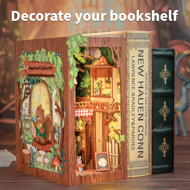 PUZZLESBEST DIY Book Nook Kit|Squirrel Collector