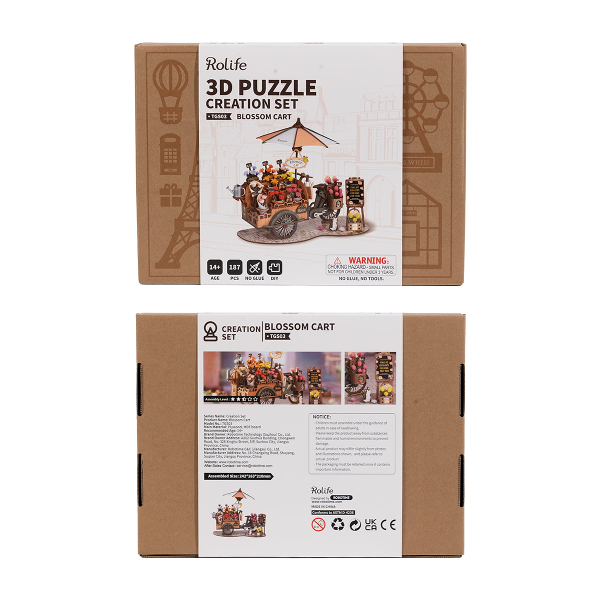 Rolife Blossom Cart 3D Wooden Puzzle TGS03