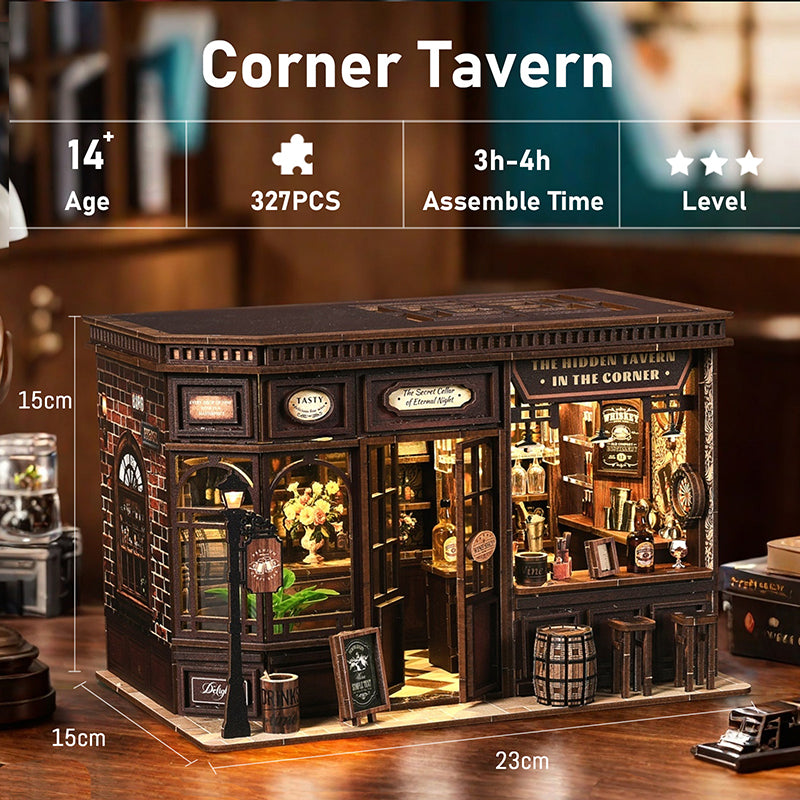 PUZZLESBEST DIY Miniature House | Corner Tavern