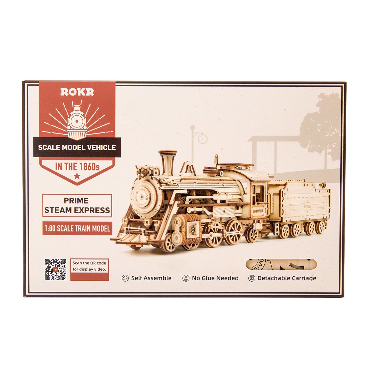 ROKR Prime Steam Express Train 3D Wooden Puzzle MC501