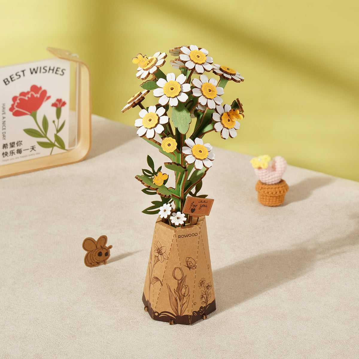 Rowood DIY Wooden Flower Bouquet 3D Wooden Puzzle