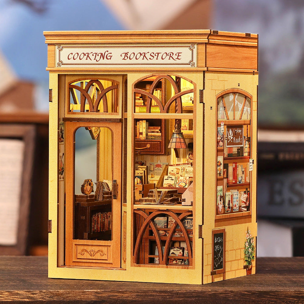 PUZZLESBEST DIY Book Nook Kit | Cooking Bookstore