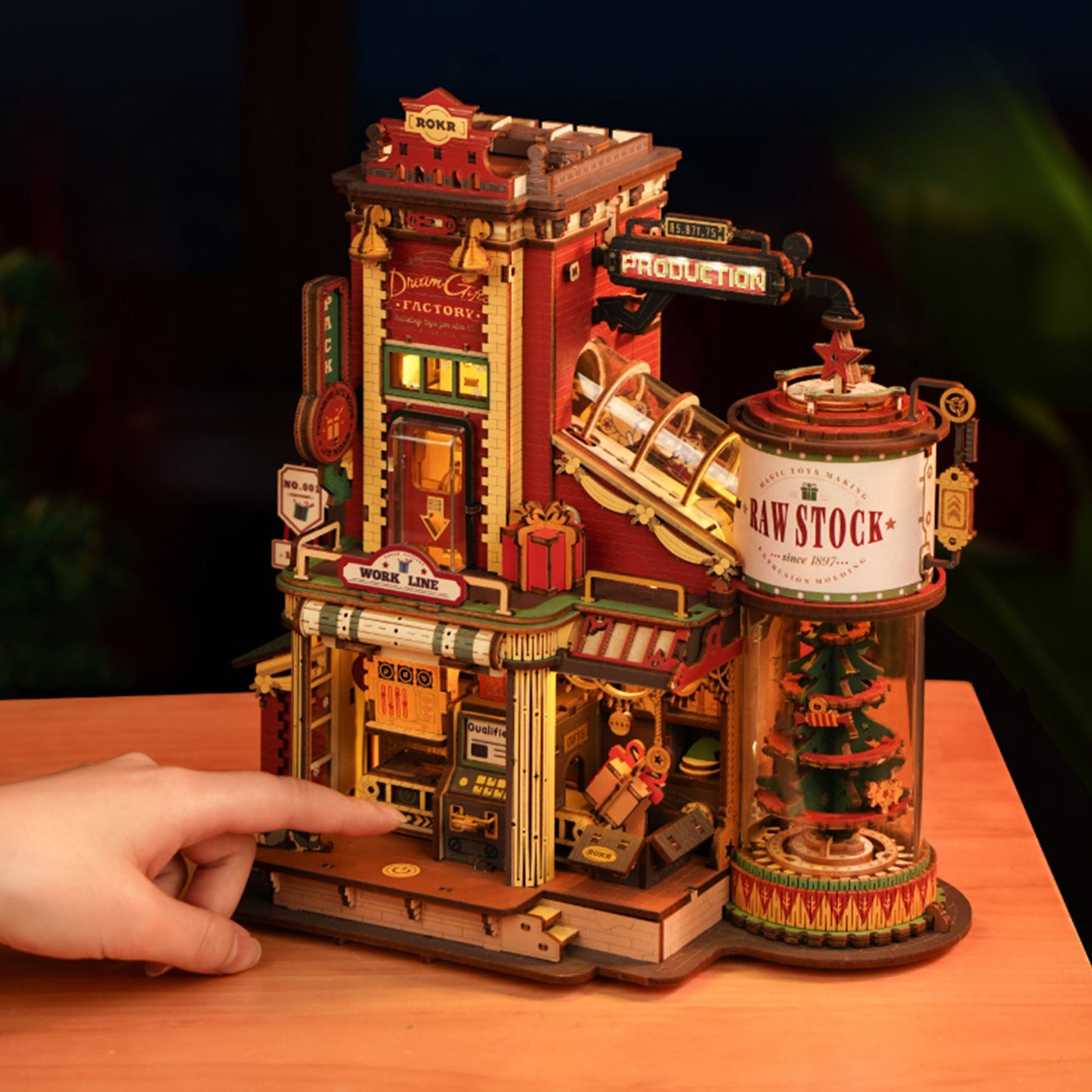 Christmas Dream Gift Factory - Musikalsk træmodel 3D træpuslespil