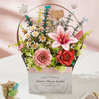 Wooden Flower Basket - Floral Display Model 3D Wooden Puzzle