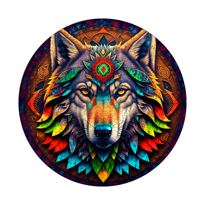 Tribal Wolf Wooden Jigsaw Puzzle