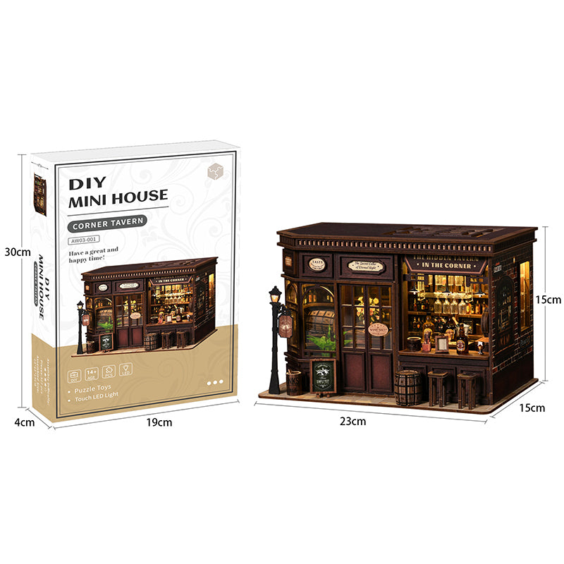PUZZLESBEST DIY Miniature House | Corner Tavern